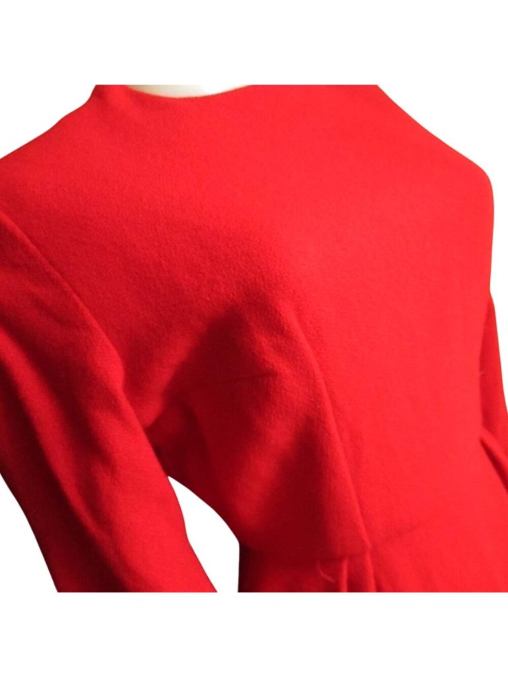 True Vintage Dress Sz 8 1960's Red Wool Dress Back Zipper Handmade 1OF1